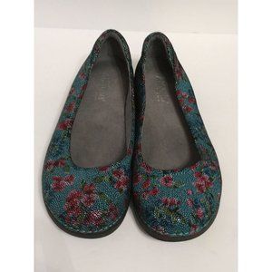 Alegria 9 Floral Leather Petal Slip On Casual Work Comfort Flat Shoes